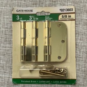 Gold colored door hinges